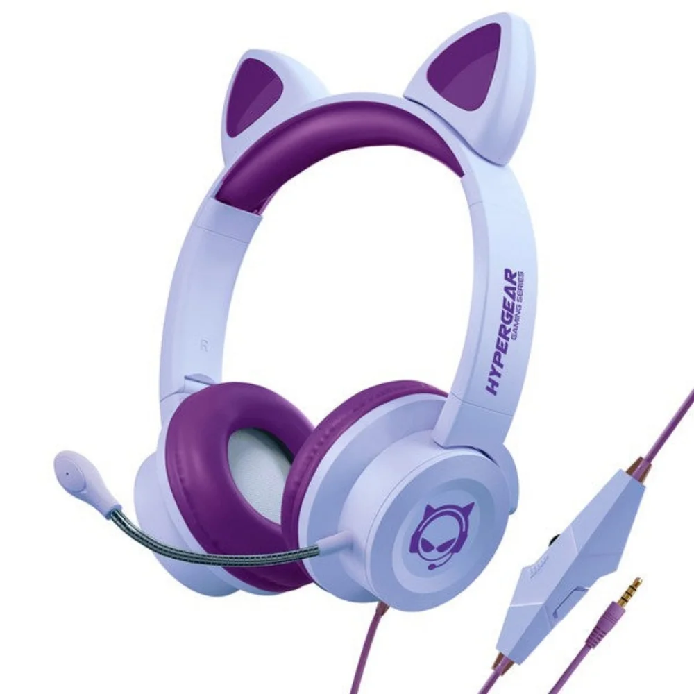 Youth Kombat Kitty Gaming Headset Microphone Kids Cat Headphones Earphones